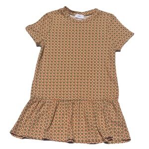 12PM Dress Casual 1960s Retro Style Drop Waist Orange Brown Dot Girls Size M (6)